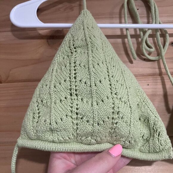 Green Reformation Knit Bikini Top - Picture 3 of 6